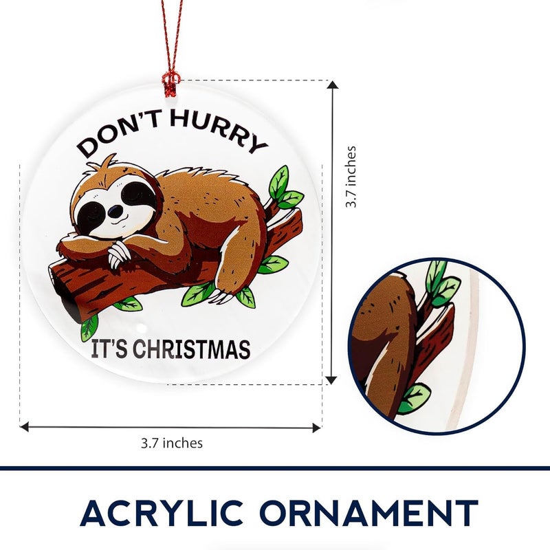 NELXI Sloth Ornament, Sloth Gifts for Women, Christmas Ornament 2025 Funny Lazy Animal Christmas Decoration, Cute Woodland Ornament for Tree, Unique Animal Lovers Gift, Relaxed Holiday Decor Idea - Image 4
